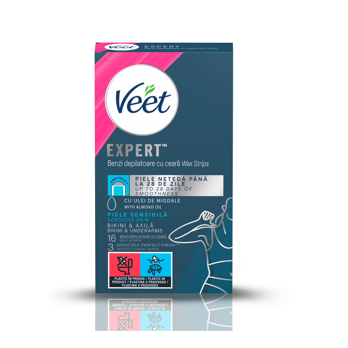 Benzi de ceară rece Veet Expert pentru bikini și axile, 16 benzi