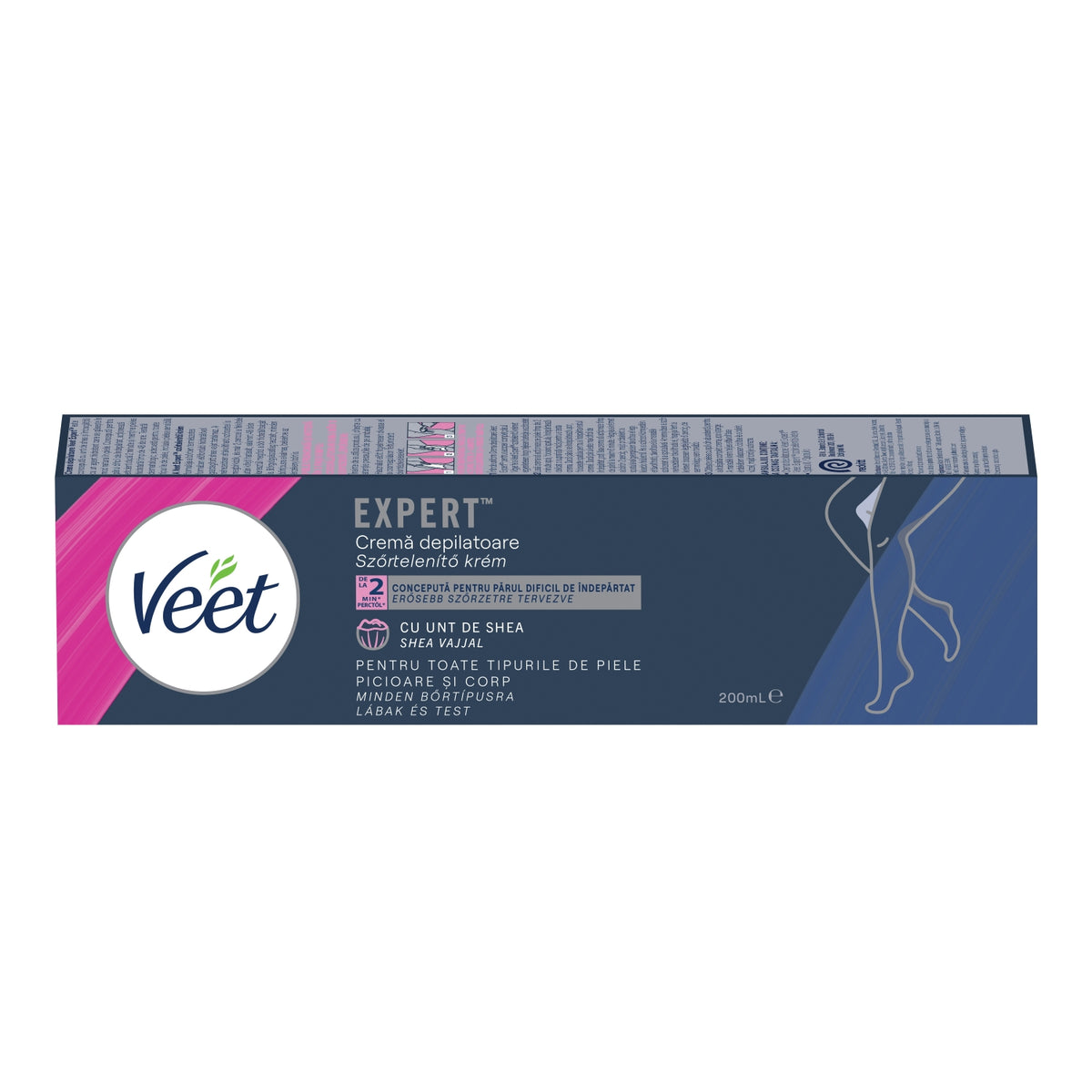 Cremă depilatoare Veet Expert cu unt de shea, picioare și corp, 200 ml – imagine 2