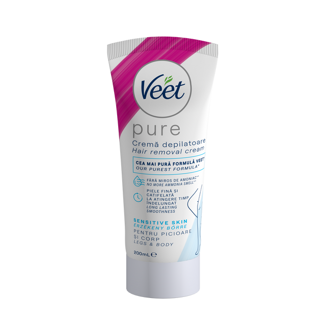 Cremă depilatoare Veet Pure pentru piele sensibilă, 200 ml