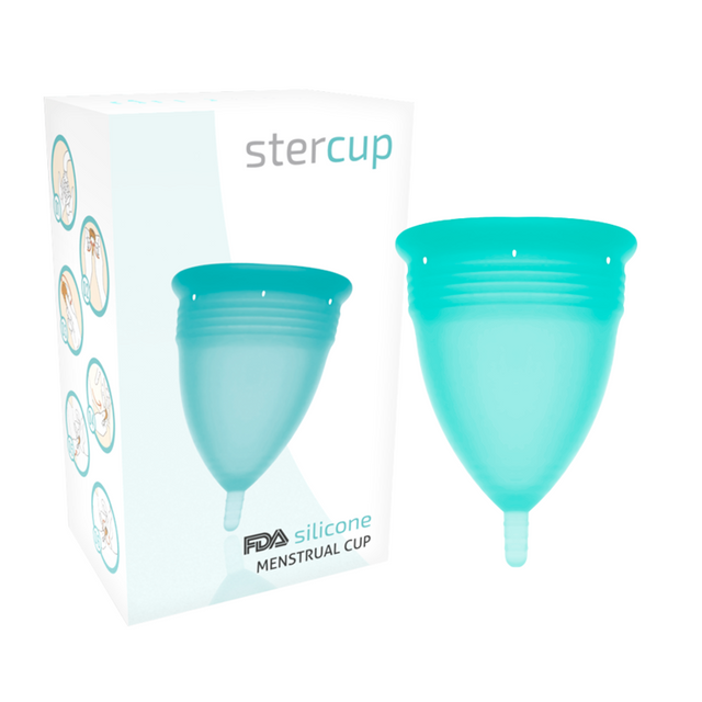 Cupă menstruală Stercup din silicon, mărimea L, turcoaz