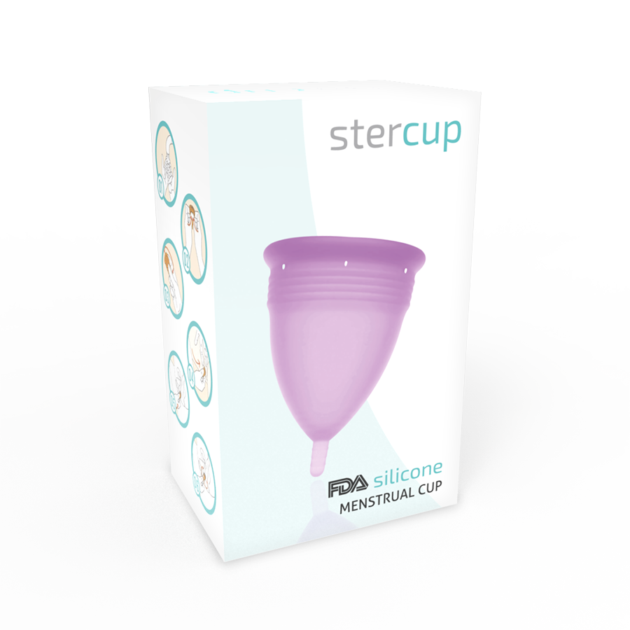 Cupă menstruală Stercup din silicon, mărimea L, violet – imagine 3