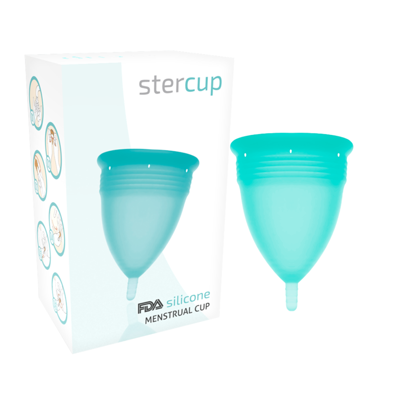 Cupă menstruală Stercup din silicon, mărimea S, turcoaz