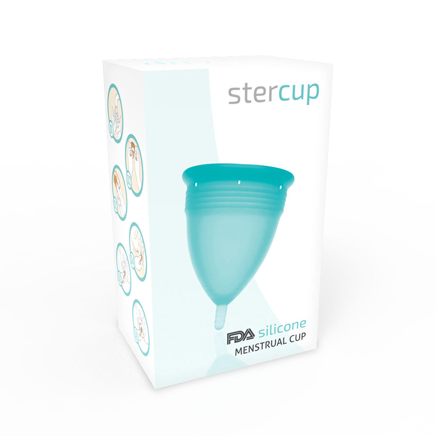 Cupă menstruală Stercup din silicon, mărimea S, turcoaz – imagine 3