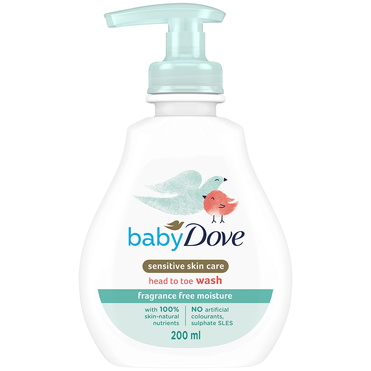 Loțiune de spălare hipoalergenică Baby Dove pentru păr și piele, 200 ml