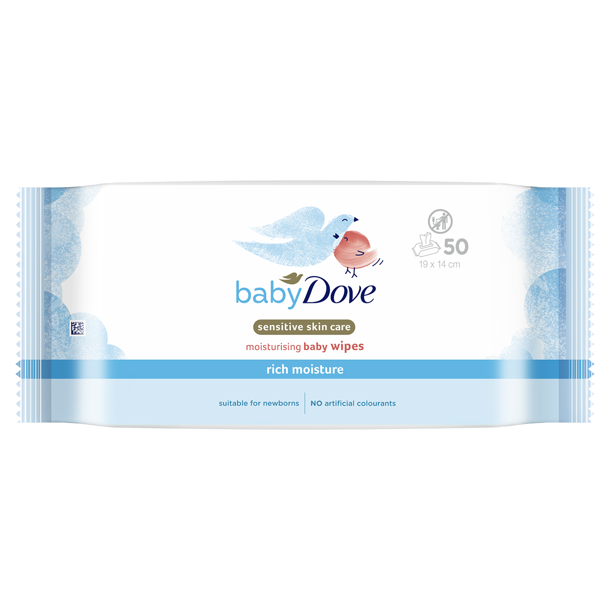 Șervețele umede hidratante Baby Dove, 50 bucăți
